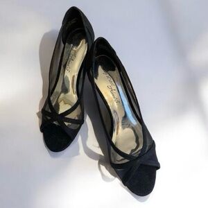 Easy Street Evening Heels Glitter Mesh Size 8